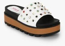 Jove White Embellished Sandals women