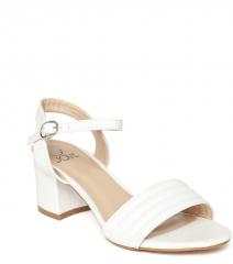 Jove White Solid Block Heels women