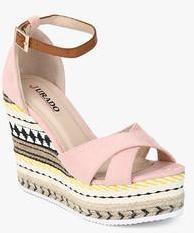 Jurado Pink Espadrille Ankle Strap Wedges women