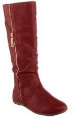 Kielz Calf Length Red Boots women