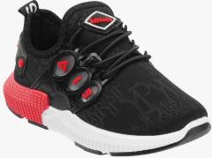 Kittens Black Mesh Running Shoes boys