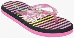 Kittens Girls Pink Black Thong Flip Flops girls