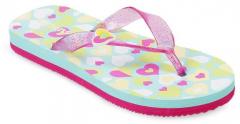 Kittens Green & Pink Printed Flip Flops girls