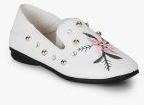 Kittens White Printed Ballerinas Girls