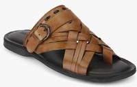 Language Tan Buckled Slippers men