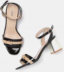 Lavie Black & Beige Colourblocked Block Heels women