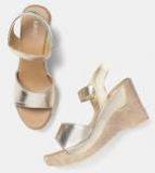 Lavie Gold Toned Solid Wedges Women