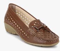 Lee Cooper Tan Lazer Cut Moccasins women