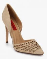 London Rebel Beige Lazer Cut Stilettos women