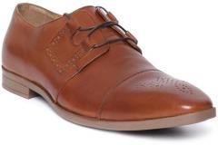 Louis Philippe Tan Brown Leather Formal Derbys men