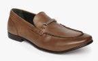 Louis Philippe Tan Genuine Leather Formal Slip Ons Men