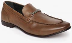 Louis Philippe Tan Genuine Leather Formal Slip Ons men