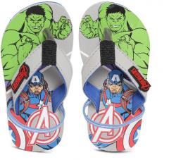 Marvel Boys Grey & Green Printed Thong Flip Flops boys