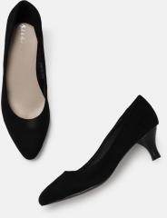 Mast & Harbour Black Solid Kitten Heels women