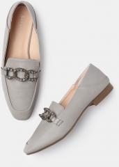 Mast & Harbour Grey Solid Ballerinas women