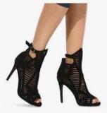 Mft Couture Black Lazer Cut Stilettos women