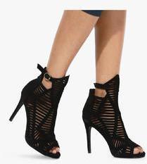 Mft Couture Black Lazer Cut Stilettos women