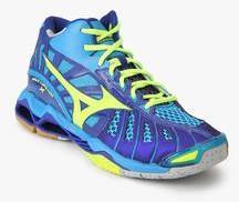 Mizuno Wave Tornado X Mid Navy Blue Indoor Sports Shoes men