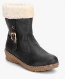 My Foot Black Calf Length Boots Women