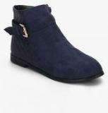 Nell Navy Blue Ankle Length Boots women