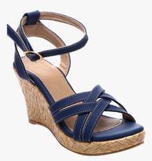 Nell Navy Blue Wedges women