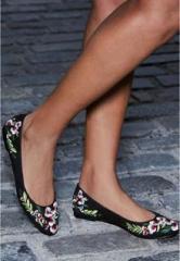 Next Black Embroidered Ballerinas women