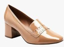 Next Leather Square Toe Beige Lifestyle Shoes women