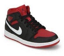 Nike Air Jordan 1 Mid Black Basketball Shoes men