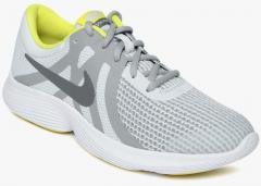 Nike Grey & White Revolution 4 Running Shoes boys