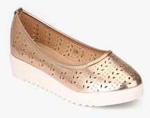 Olmiite Pink Metallic Lazer Cut Belly Shoes women