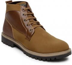 Provogue Tan Brown Colourblocked Flat Boots men