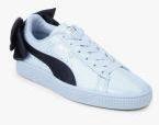 Puma Basket Bow Patent Jr Blue Sneakers girls