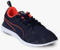 Puma Flex Camo Mesh Idp Peacoat Gray Violet R Navy Blue Running Shoes women