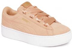 Puma Girls Coral Vikky Platform Ribbon Jr Suede Sneakers