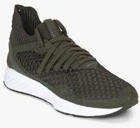 Puma Ignite Netfit Olive Running Shoes men