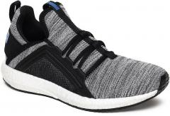 Puma Kids Black & Grey Mega Nrgy Heather Knit Running Shoes girls