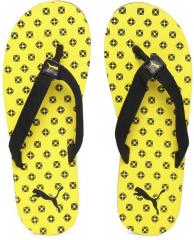 Puma Kids Black & Yellow Epic Toss Ps Idp Printed Thong Flip Flops girls