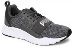 Puma Kids Grey Wired Knit Running Shoes girls