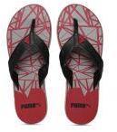 Puma Men Maroon & Grey Printed Thong Flip Flops