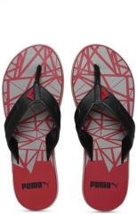 Puma Men Maroon & Grey Printed Thong Flip Flops