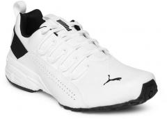 Puma Men White Hexa Dot Running Shoes