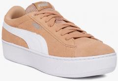 Puma Peach Coloured Vikky Platform Suede Sneakers women