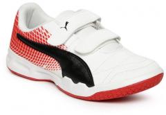 Puma Veloz Ng V Jr White Badminton Shoes boys