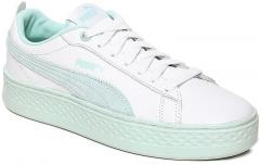 Puma White Smash Platform Leather Sneakers women