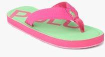 Ralph Lauren Theo Logo Pink Flip Flops girls