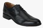 Raymond Black Leather Brogues Formal Shoes Men