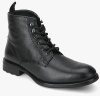 Red Tape Black Derby Boots men