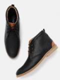 Roadster Black Solid High Top Flat Boots Men