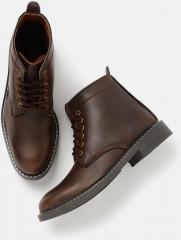 Roadster Brown Solid Synthetic High Top Flat Boots men