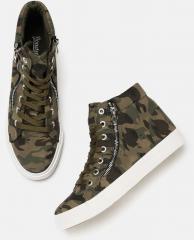 Roadster Camouflage Printed Mid Top Sneakers women